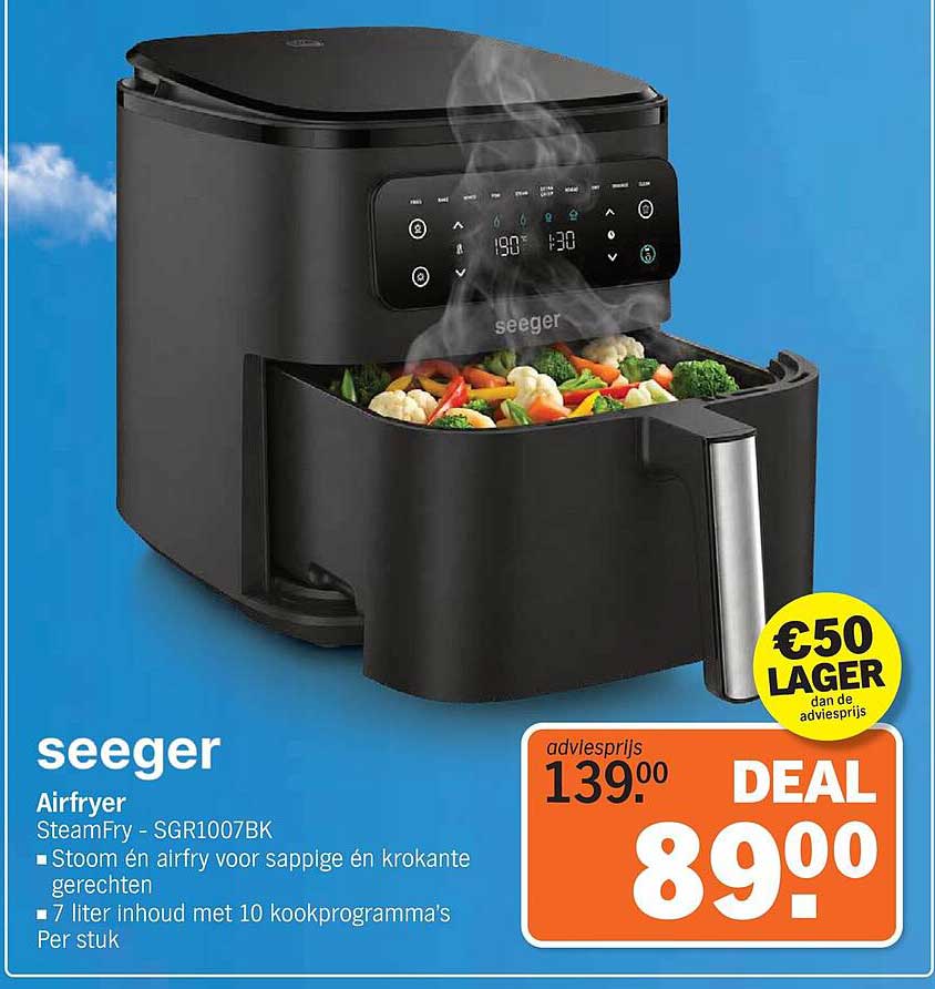 Seeger Airfryer SteamFry - SGR1007BK