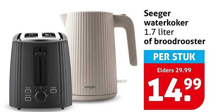Seeger waterkoker 1.7 liter of broodraoster
