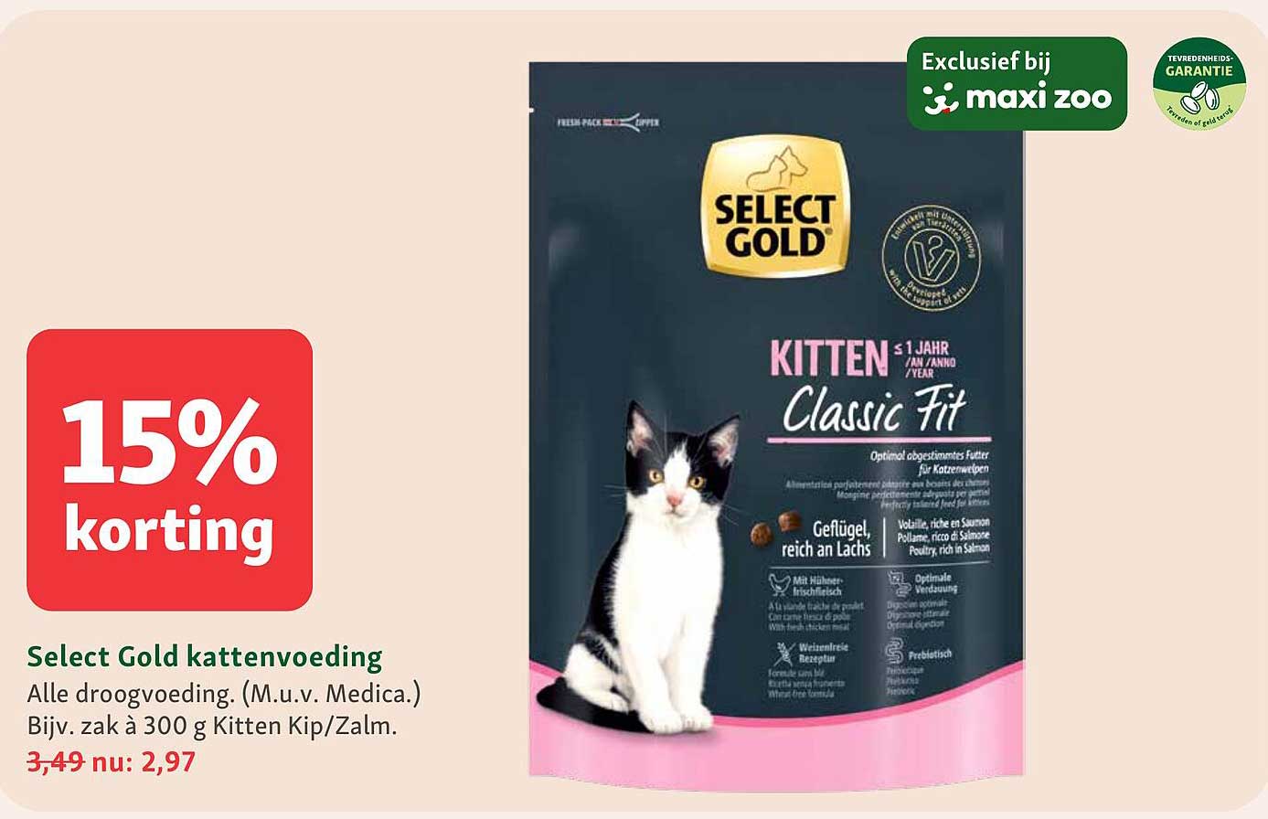 Select Gold kattenvoeding 15% korting