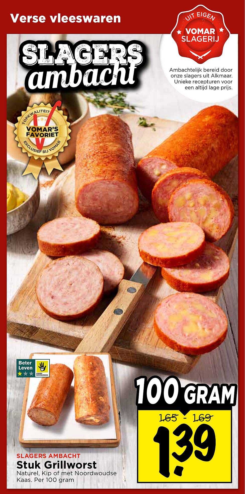 Slagers ambacht Stuk Grillworst