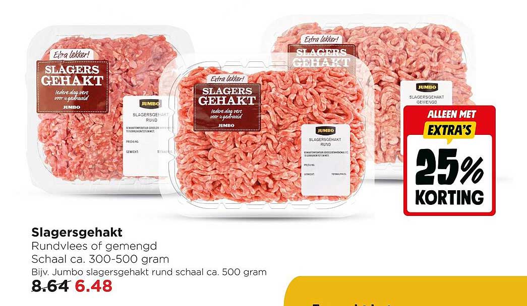 Slagersgehakt Rundvlees of gemengd Schaal ca. 300-500 gram 25% korting