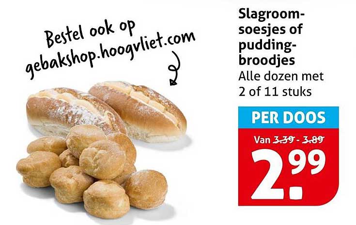 Slagroom-soesjes of pudding-broodjes