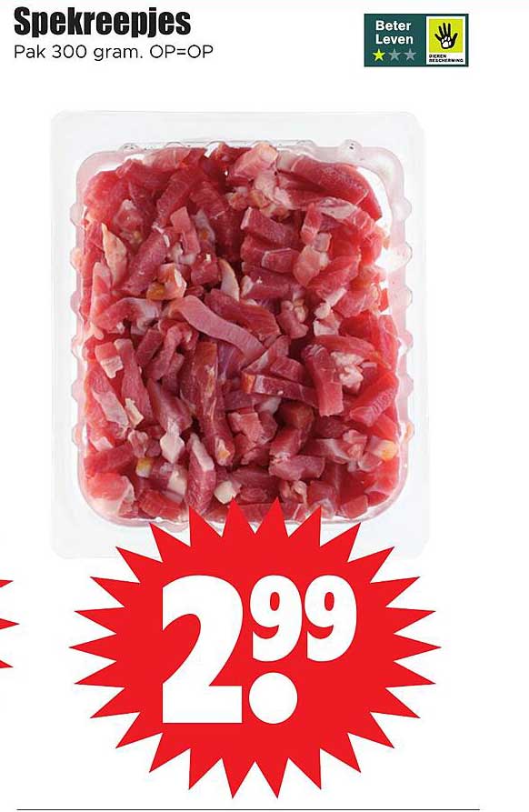 Snekreepjes Pak 300 gram. OP=OP