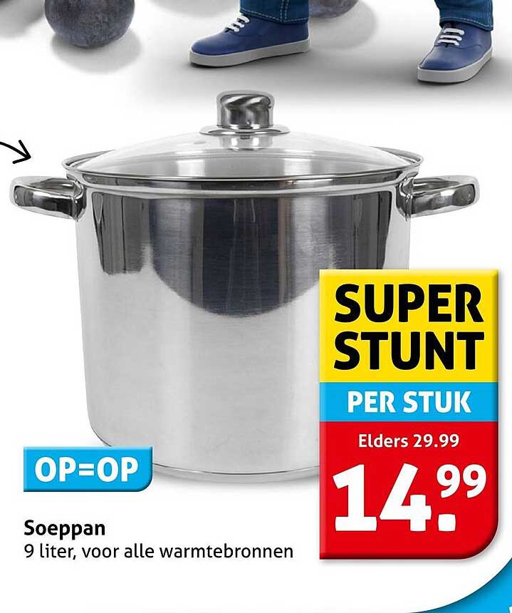 Soeppan 9 liter, voor alle warmtebronnen
