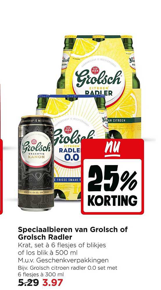 Speciaalbieren van Grolsch of Grolsch Radler