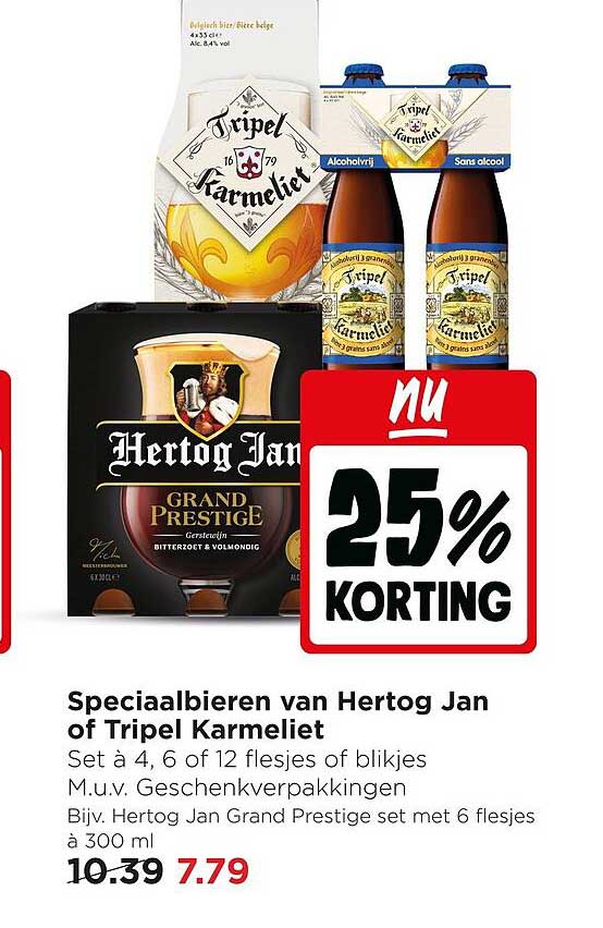 Speciaalbieren van Hertog Jan of Tripel Karmeliet 25% korting