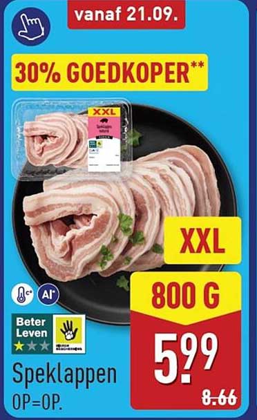 Speklappen XXL 800 g 30% goedkoper