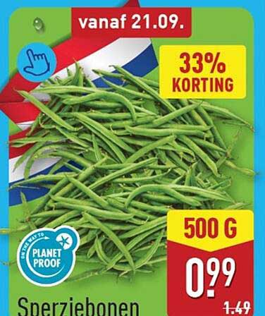 Sperziebonen 33% KORTING