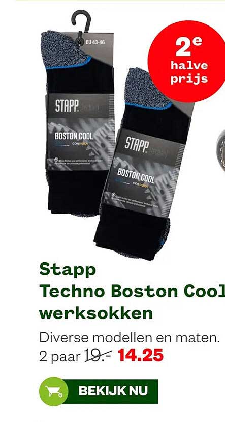 Stapp Techno Boston Cool werksokken 2e halve prijs