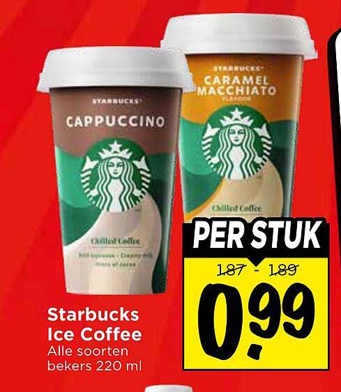 Starbucks Ice Coffee Alle soorten bekers 220 ml PER STUK