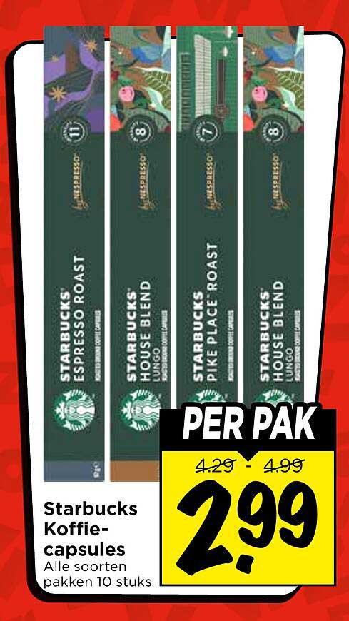 Starbucks Koffie-capsules Alle soorten pakken 10 stuks