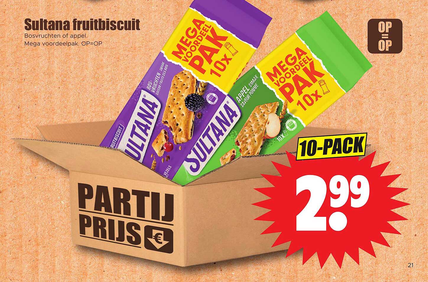 Sultana fruitbiscuit Mega voordeel pak 10x