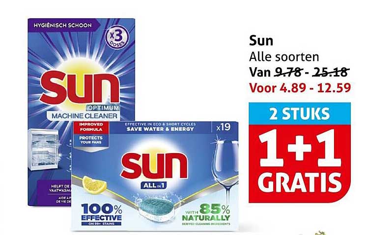 Sun Alle soorten 2 STUKS 1+1 GRATIS