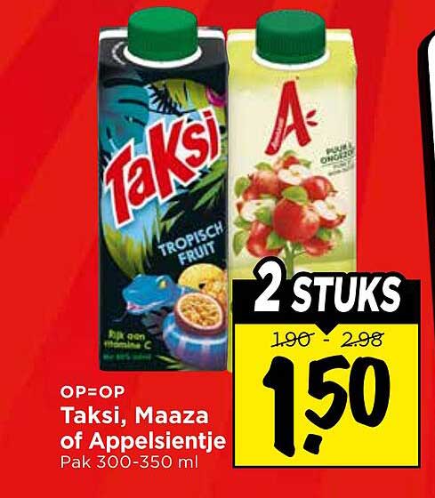 Taksi, Maaza of Appelsientje Pak 300-350 ml 2 stuks