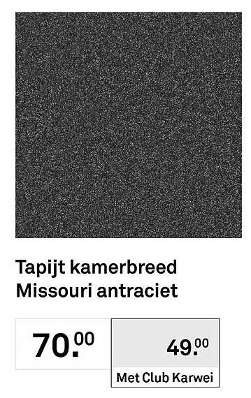 Tapijt kamerbreed Missouri antraciet