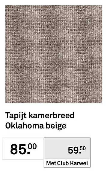 Tapijt kamerbreed Oklahoma beige