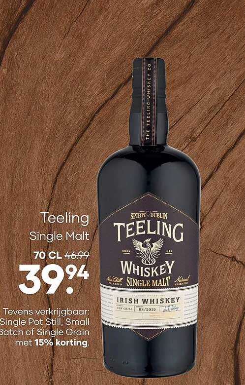 Teeling Single Malt 70 cl met 15% korting
