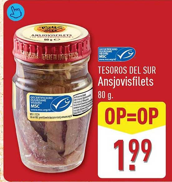 TESOROS DEL SUR Ansjovisfilets 80 g. OP=OP