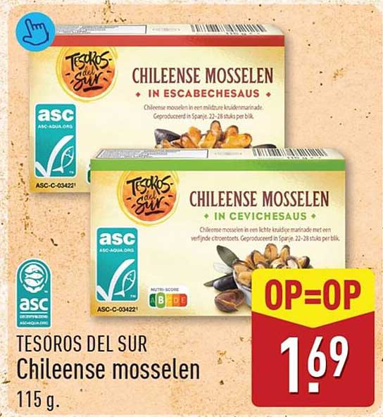 Tesoros del Sur Chileense mosselen 115 g.