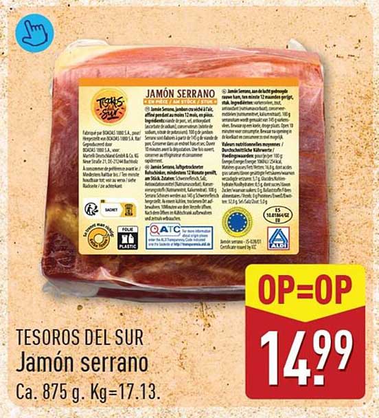 TESOROS DEL SUR Jamón serrano