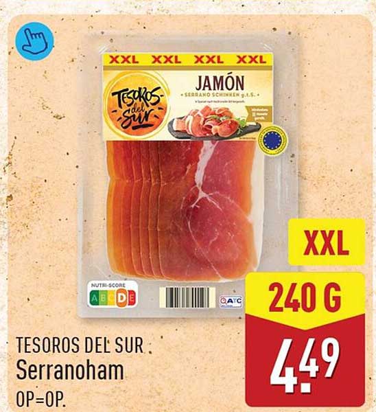 TESOROS DEL SUR Serranoham XXL 240 G