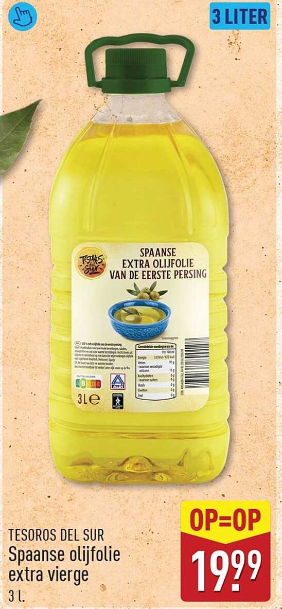 TESOROS DEL SUR Spaanse olijfolie extra vierge 3 l. OP=OP