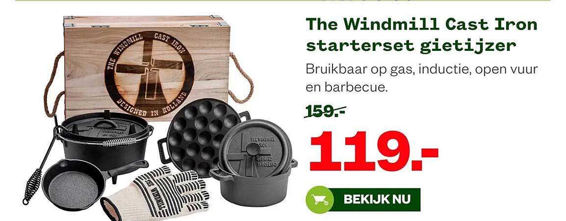 The Windmill Cast Iron starterset gietijzer
