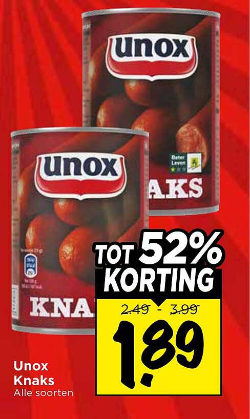 Unox Knaks Alle soorten TOT 52% KORTING