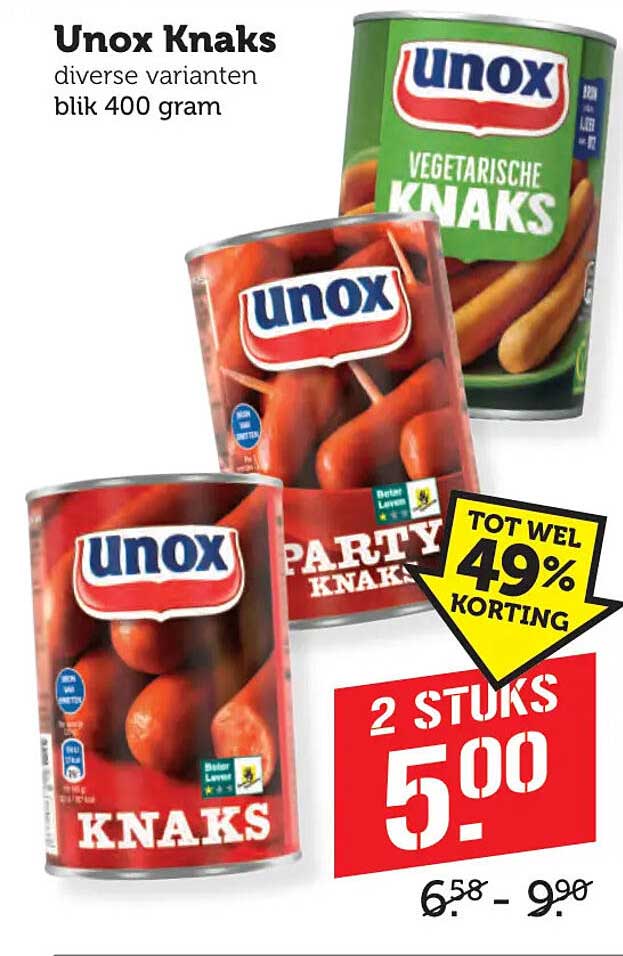 Unox Knaks diverse varianten blik 400 gram