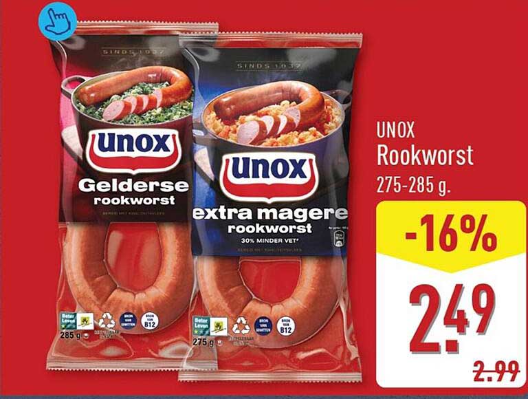 UNOX Rookworst 275-285 g -16%