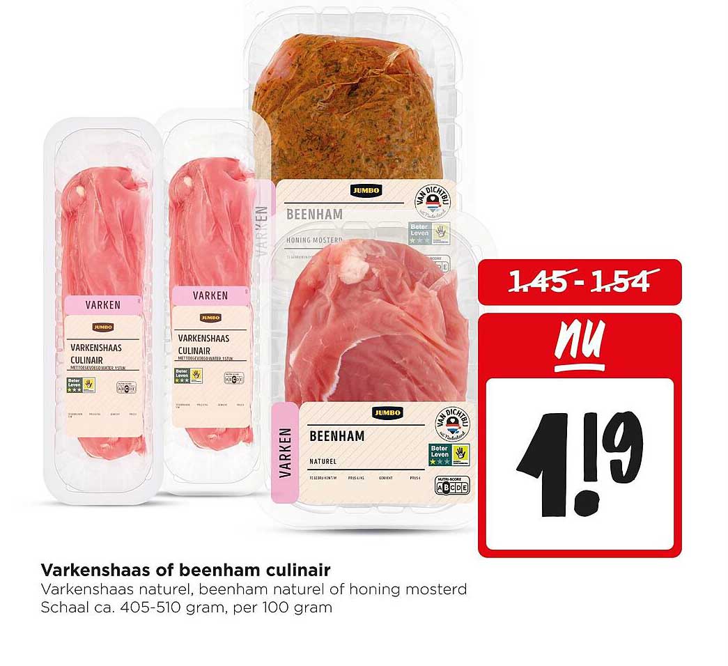 Varkenshaas of beenham culinair