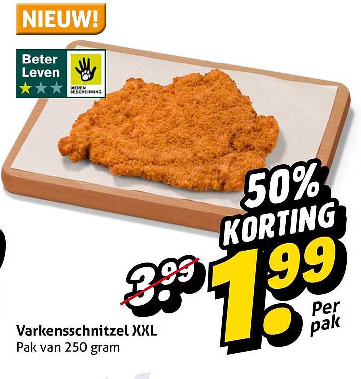 Varkensschnitzel XXL 50% KORTING