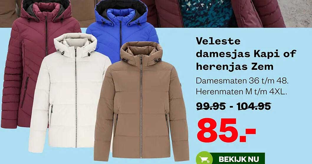Veelste damesjas Kapi of herenjas Zem