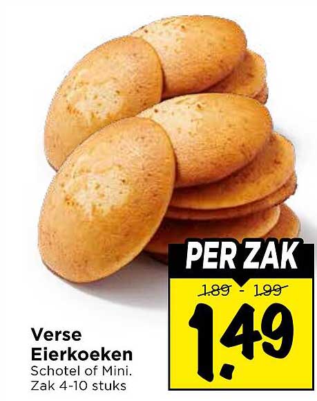 Verse Eierkoeken Schotel of Mini. Zak 4-10 stuks PER ZAK