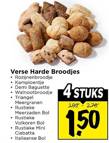 Verse Harde Broodjes 4 STUKS