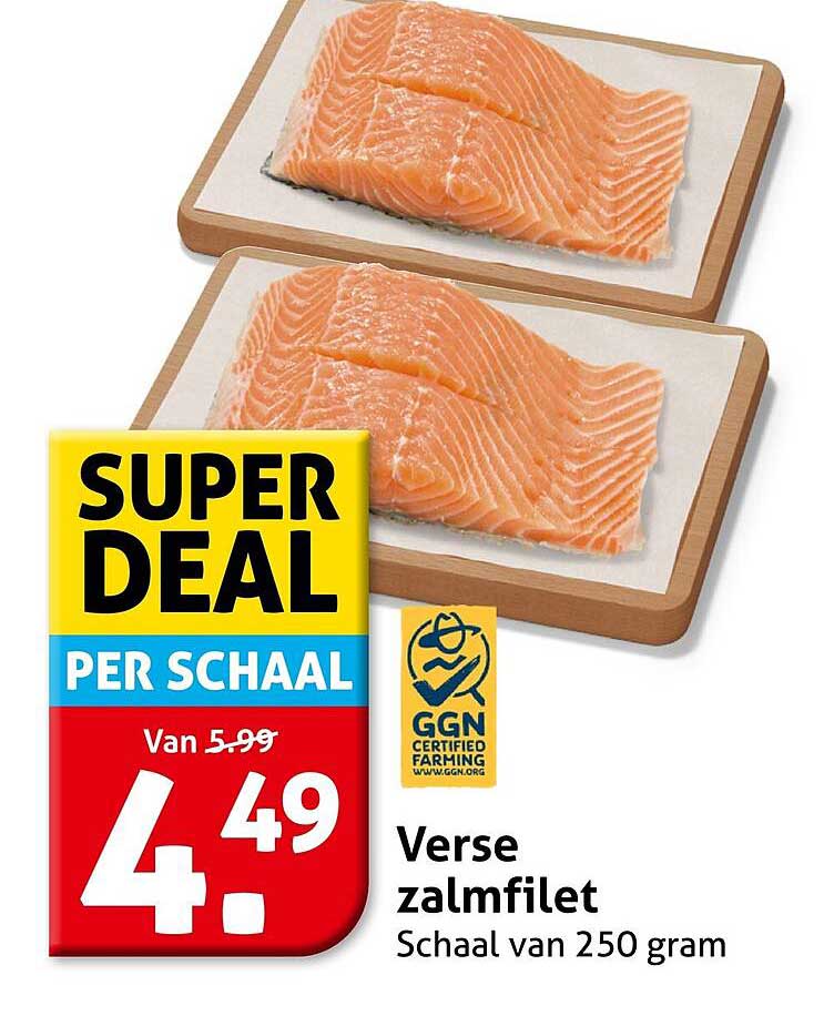 Verse zalmfilet Schaal van 250 gram