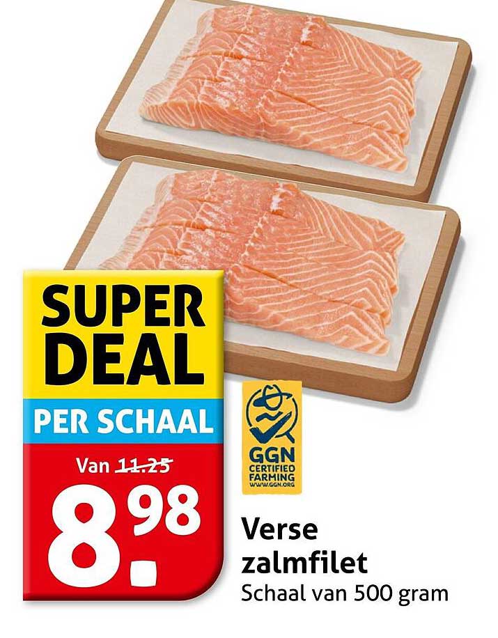 Verse zalmfilet Schaalt van 500 gram