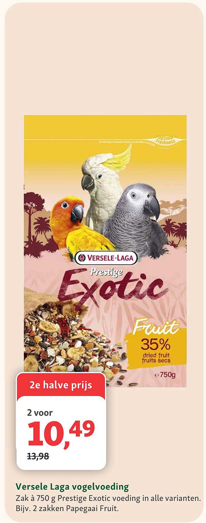 Versele Laga vogelvoeding 2e halve prijs