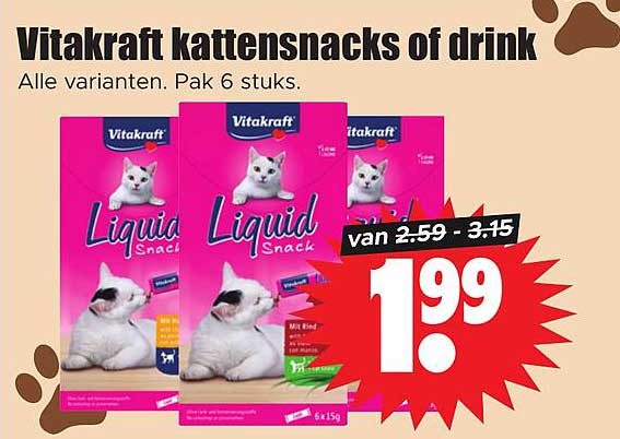 Vitakraft kattensnacks of drink
