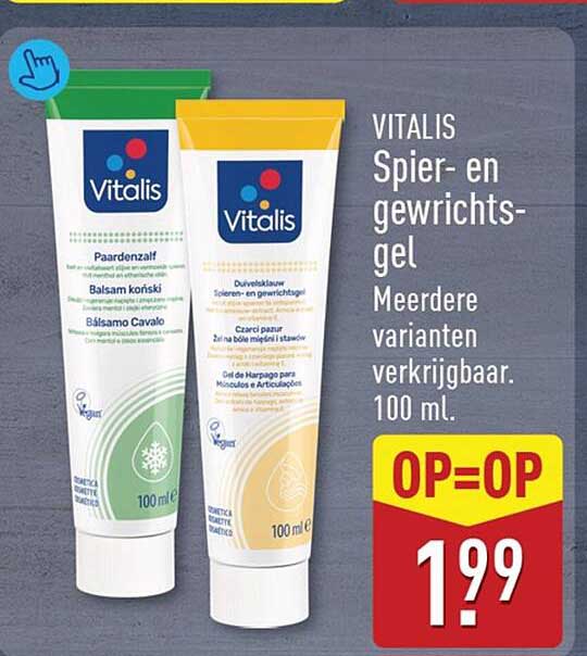 VITALIS Spier- en gewrichtsgel Meerdere varianten verkrijgbaar. 100 ml. OP=OP