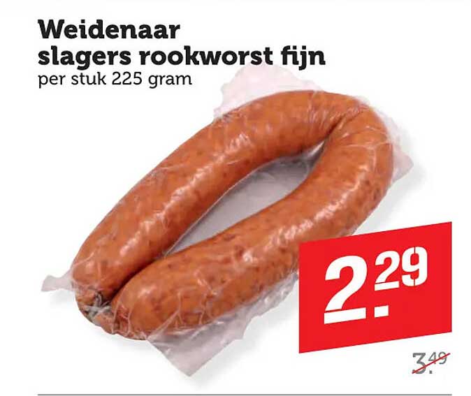 Weidenaar slagers rookworst fijn