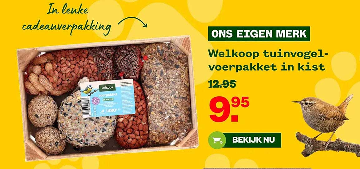 Welkoop tuinvogel-voerpakket in kist