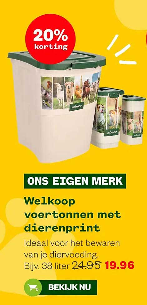 Welkoop voertonnen met dierenprint