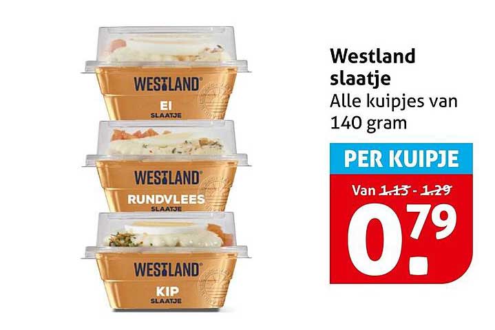 Westland slaatje Alle kuipjes van 140 gram PER KUI PJE