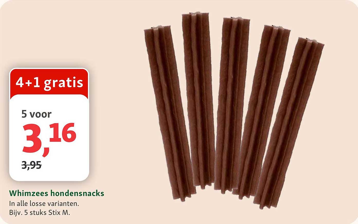 Whimzees hondensnacks 4+1 gratis