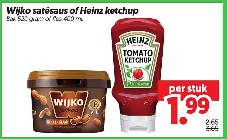 Wijko satésaus of Heinz ketchup