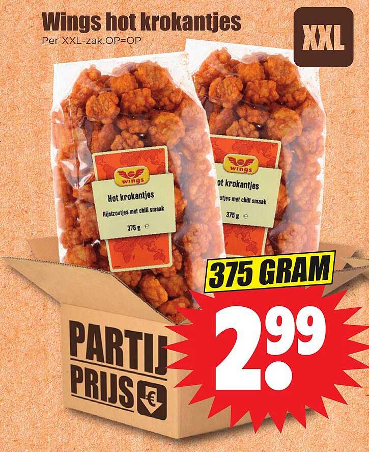 Wings hot krokantjes