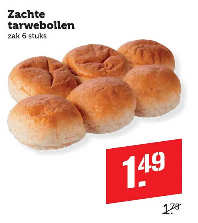 Zachte tarwebollen zak 6 stuks