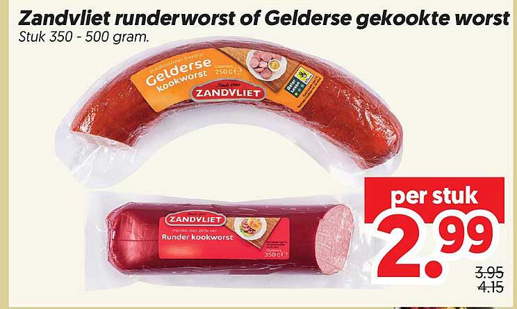 Zandvliet runderworst of Gelderse gekookte worst