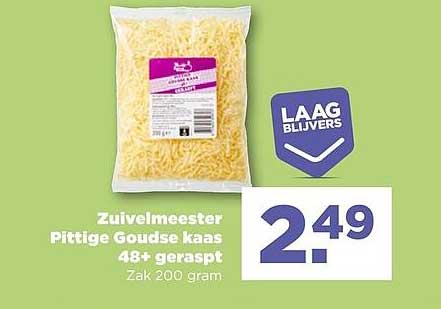 Zuivelmeester Pittige Goudse kaas 48+ geraspt